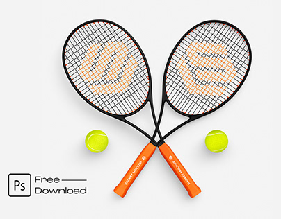 Free Tennis Racket Mockup