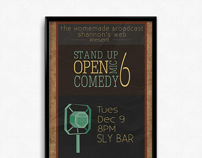 Poster for the next Comedy Show at Sly Bar
