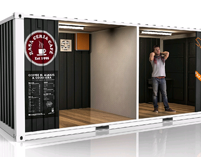 Design concept for food stall using shipping container
