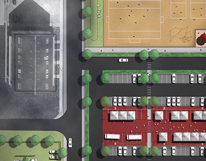 Parking lot for sport facility