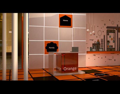 orange company booth