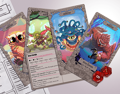 Cartas Monstro e materiais RPG.