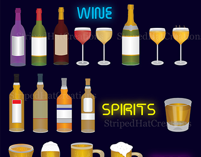 Alcohol Clipart Set