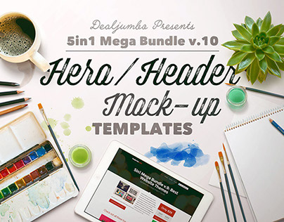 Mega Bundle: Hero/Header Mock-up Templates