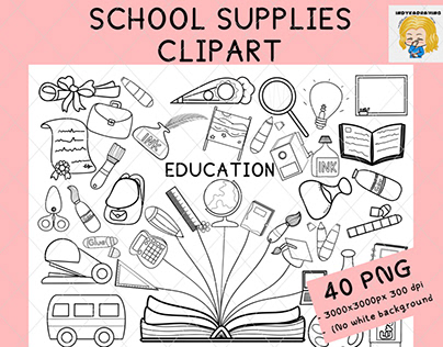 school supplies clipart