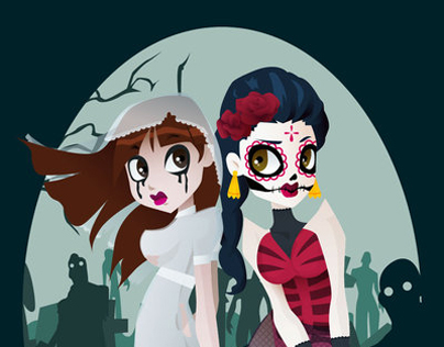 Llorona y Catrina vs zombies