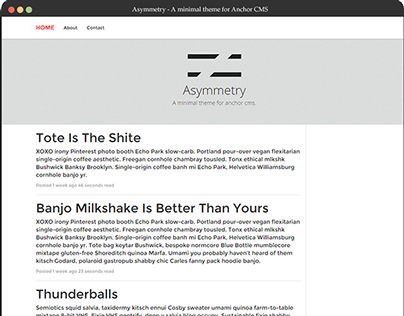 Asymmetry - a minimal blogging theme for Anchor CMS.