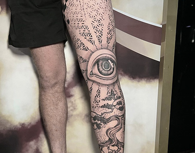 Leg tattoo from Bali