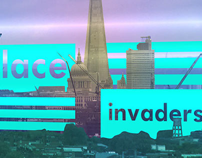 'Place Invaders' titles: 'Evening' (Cyan)'