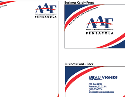 AAF Business Card, Letterhead, & Envelope