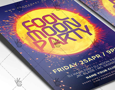 Full Moon Party Flyer - PSD Template