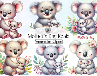 Mother's Day Koala Clipart
