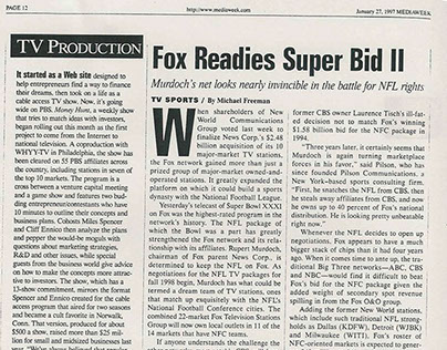 Fox Readies "Super Bid II" for NFL Television Rights