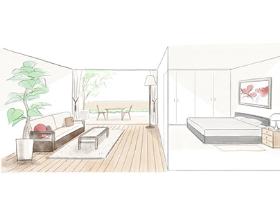 Interior perspective for renovation