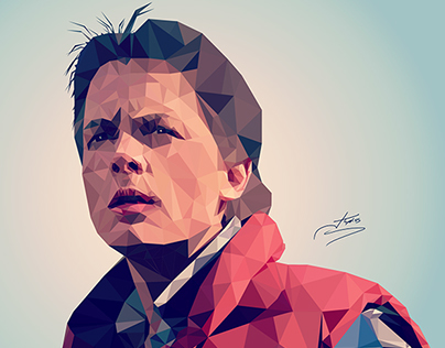 Marty Mcfly Low-Poly Illustration
