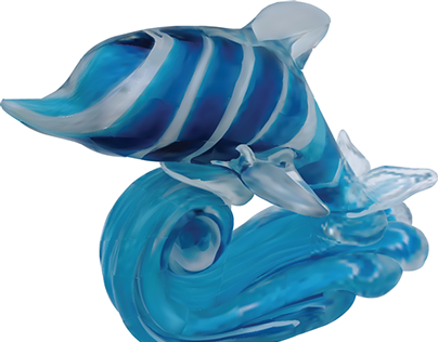 Recreated Glass Dolphin