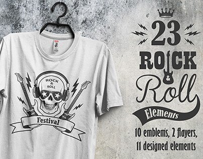 Set of 23 rock and roll elements