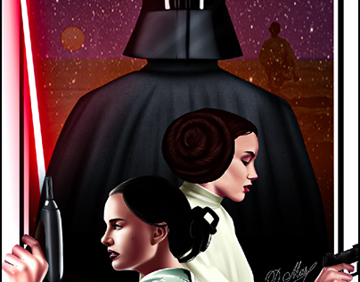 Poster, Darth Vader, Padma Amidala, Leia Organa
