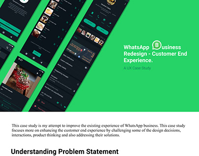 WhatsApp Business Redesign - Customer End Experience