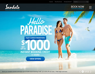 Sandal - Luxury Vacation Web design