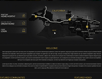 Real Estate Web Design with Vector MAP