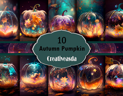 Autumn Pumpkin Paper Art illustrations