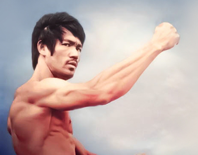 Bruce Lee, photo, retouch, tinting, restoration