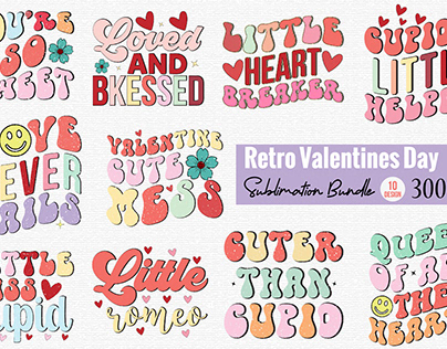 Retro Valentines Day Sublimation Bundle