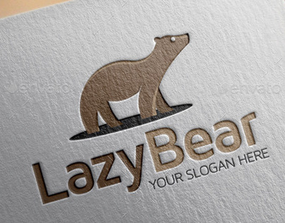  Lazy Bear Logo Design Template 