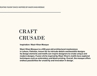 Craft crusade inspired by wazir khan mosque