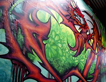 Tribal dragon wall paintings