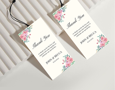 Floral Design Wedding Thank You Gift Tag