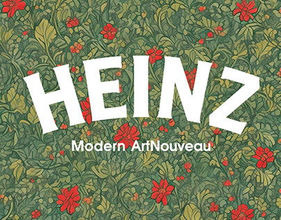 Heinz ketchup whith a modern Art Nouveau style