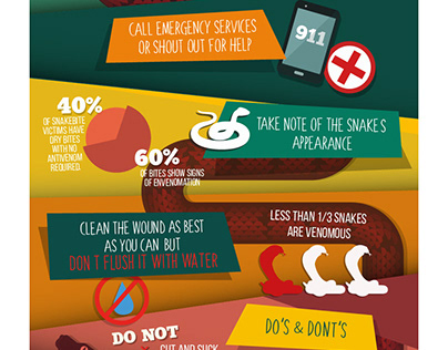 Infographic poster (How to survive a snake bite)
