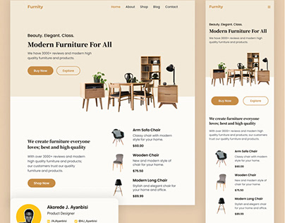 Landing Page Design: Furniture Company