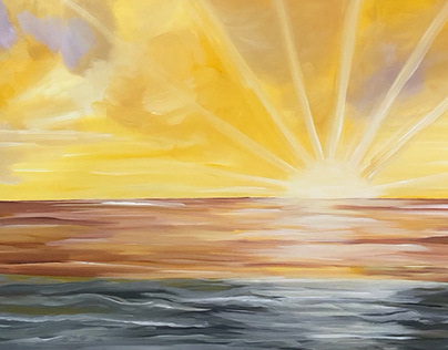 Sunset on the Fourth, 48 x 24