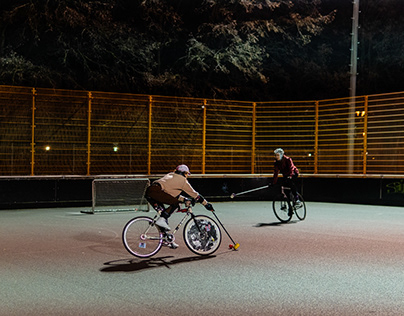 Night Bike Polo Practice in Berlin