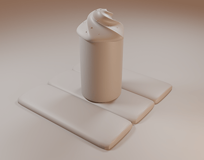 3d coffee with cream