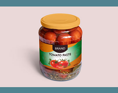 Tomato paste jar label