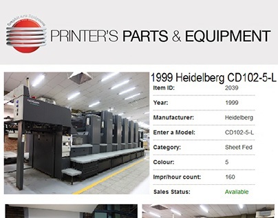 1999 Heidelberg CD102-5-L by Printers Parts & Equipment