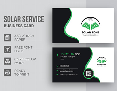 Solar Company Business Card Design