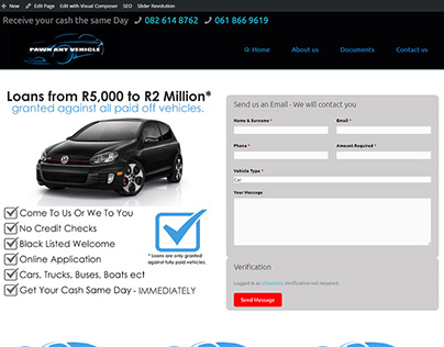 New Website Design for Pawn Any Vehicle