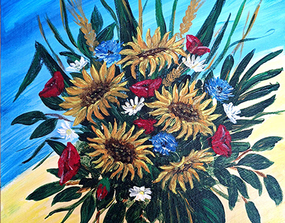 Сонячники (Sunflowers) acrilic. canva 30*40