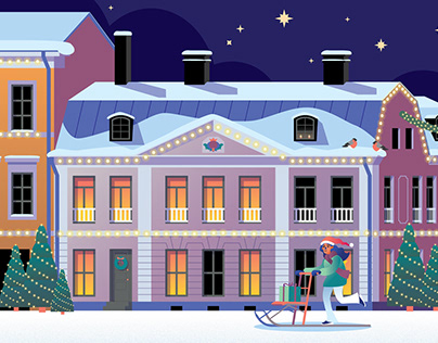 Christmas Illustration Helsinki City Museum