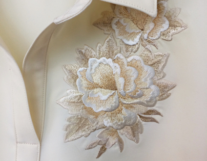 Floral satin embroidery design for dress