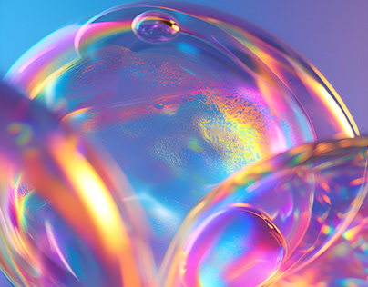 Iridescent soap bubble foam texture background