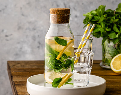 Lemon and Mint Infused Water