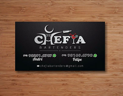 Cartão de Visita e Logo - Chefia Bartenders
