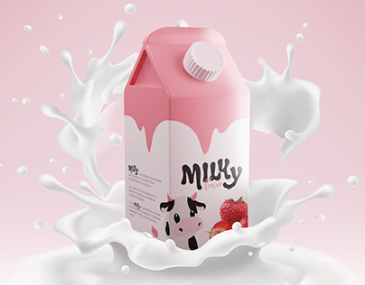 Milk bottle - Milky Fraise