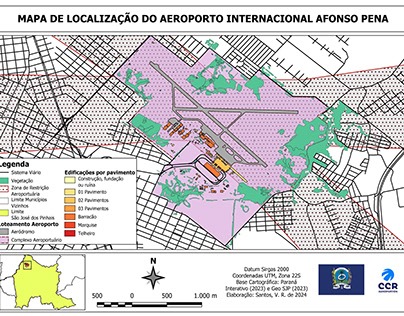 Mapa de localização do Aeroporto Afonso Pena